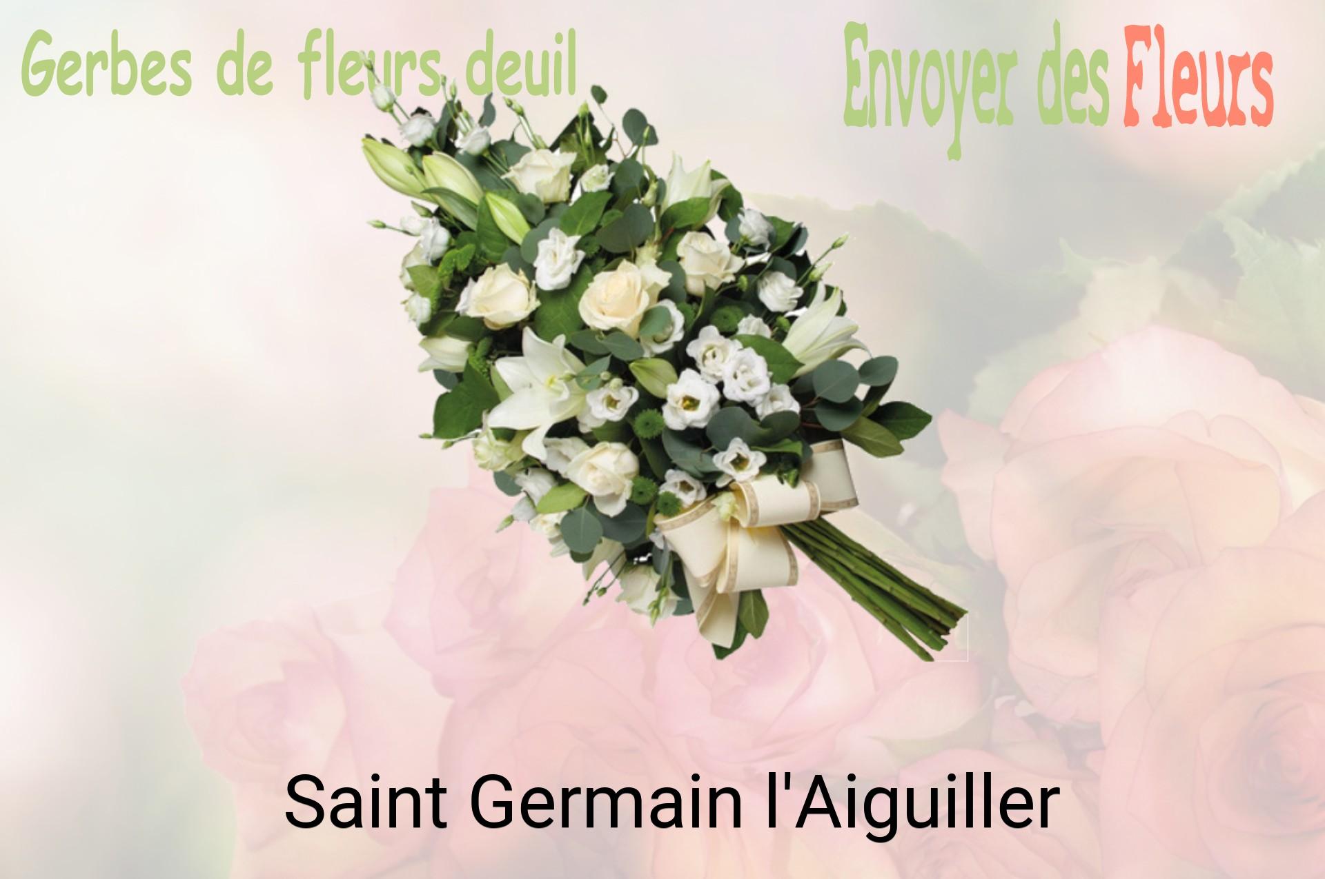 Gerbe de fleurs de deuil livrée à Saint-Germain-l'Aiguiller